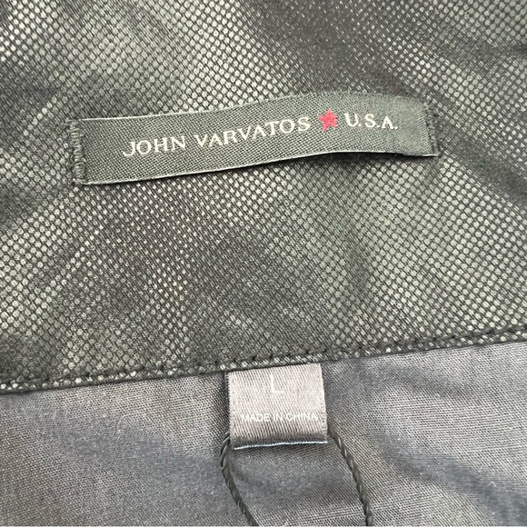 JOHN VARVATOS USA Black 100% Cotton Zip & Snap Long Sleeve Field Jacket Sz L NWT - Picture 13 of 16